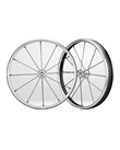 Mobilex 24" Spinergy Lite Extreme LX, silber Nabe, 12 schwarze Speichen, FLEXRIM
