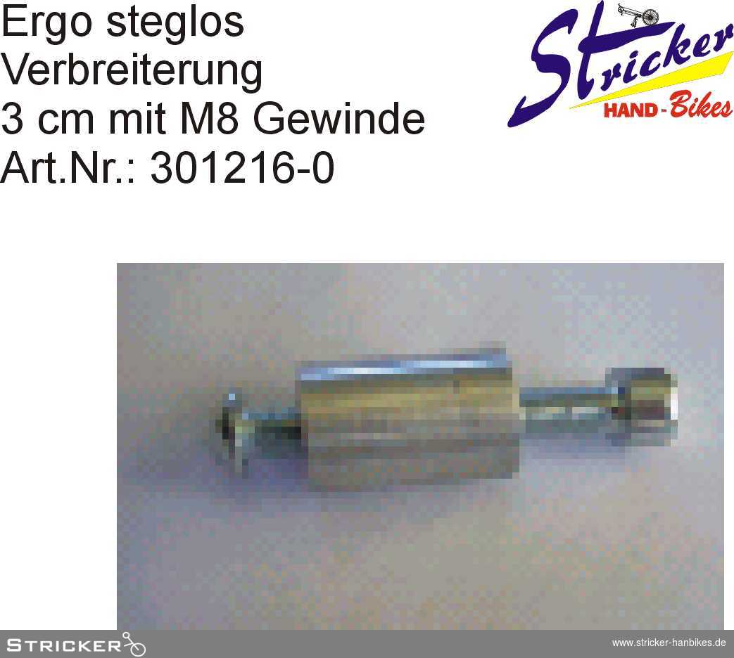 Ergobügelgriff-steglos Verbreiterung für – Stricker Handbikes, Bestellnummer 301216-0