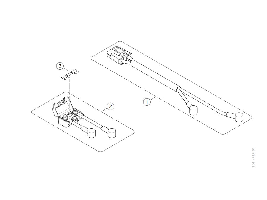 Explosionszeichnung Batteriekabel ACS 2 – Invacare Kite (bis 12/2019)
