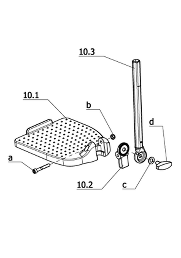 Unterschenkellänge kurz – Fußplatten winkelverstellbar bis 60 Grad (Code 128-798)