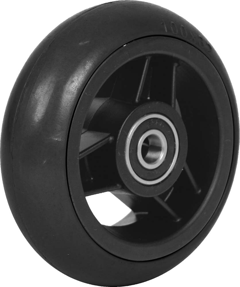 Mobilex 4" Vollgummirad, 100 x 26 mm, runde Lauffläche