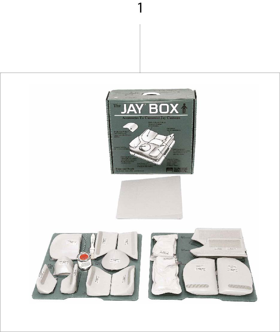 Explosionszeichnung JAY J2 und J2 Kontur Kissen, Zubehör Box, Sunrise JAY J2 Kissen