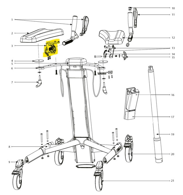 TOPRO TOPRO Griffklemme links - komplett - Taurus/ Olympos