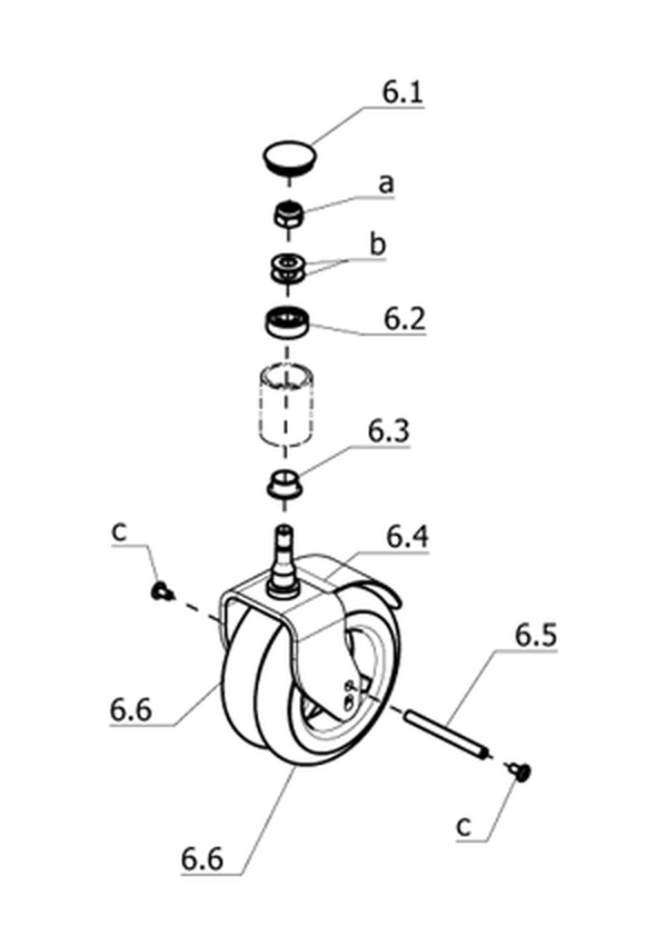 2 Zwillingslenkräder hinten (Code 246)