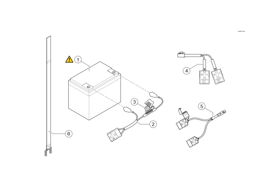 Explosionszeichnung Batterien & Kabel – Invacare Orion METRO / PRO
