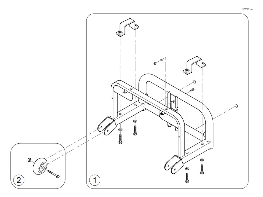 Explosionszeichnung Heck Chassis – Invacare Colibri