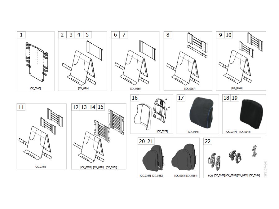 Montagematerial Invacare Matrx Elite E2 Rücken