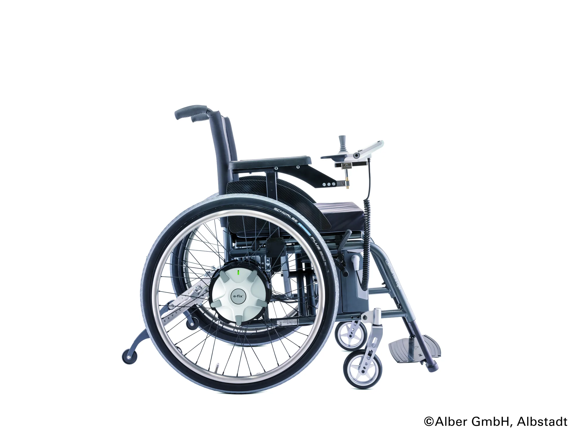 Alber e-fix Antriebsrad am Rollstuhl, Detailansicht