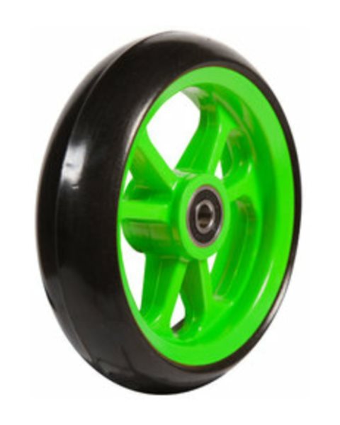 Mobilex 4" Fiberrad, grün, 100 x 34 mm, schwarze Laufbahn, Naben ø8 x 25 mm