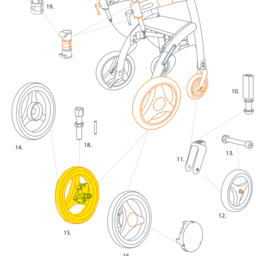 Rollz Hinterrad mit Trommelbremse links für Rollz Motion Performance