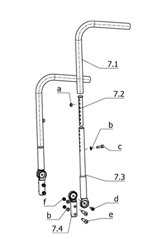 Rückenlehnenneigung einstellbar – Rückenrohre teleskopierbar (Code 29-983/984)