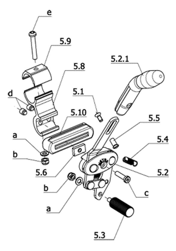 Druckbremse mit abklappbaren Bremshebel (Code 681)