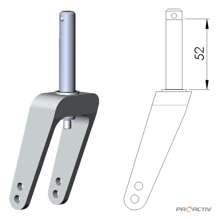 PRO ACTIV Ersatzteil – Lenkradgabel kurz Heavy Duty