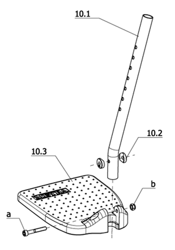 Fußplatten Kunststoff geteilt (bis circa April 06) (Code 805)