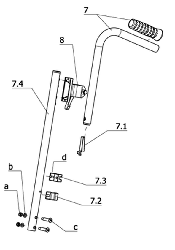 Höhenverstellbare Schiebegriffe ohne Lumbalknick (Code 502-621)