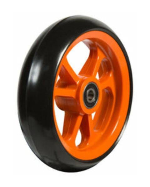 Mobilex 4" Fiberrad, orange, 100 x 34 mm, schwarze Laufbahn, Naben ø8 x 25 mm