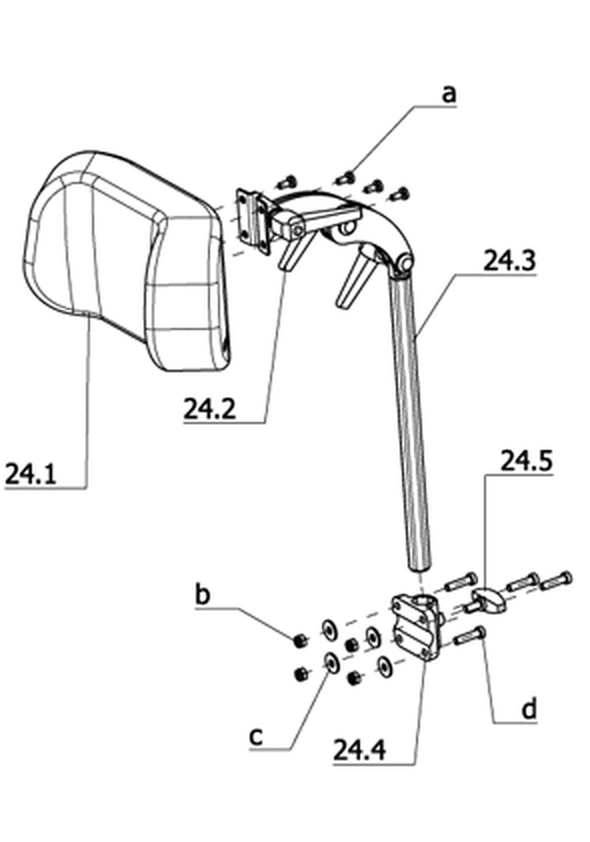Kopfstütze abnehmbar – Rücken anatomisch geformt – Kunstleder schwarz (Code 913-949-254)