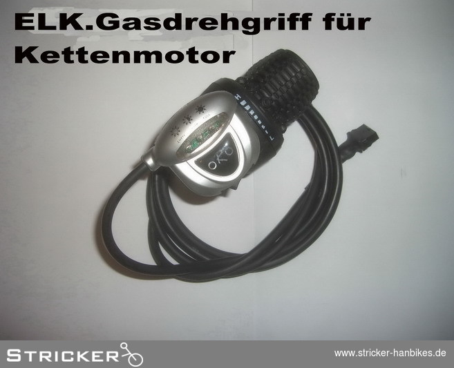 ELK.Gasdrehgriff für Kettenmotor – Stricker Handbikes, Bestellnummer 630508-0