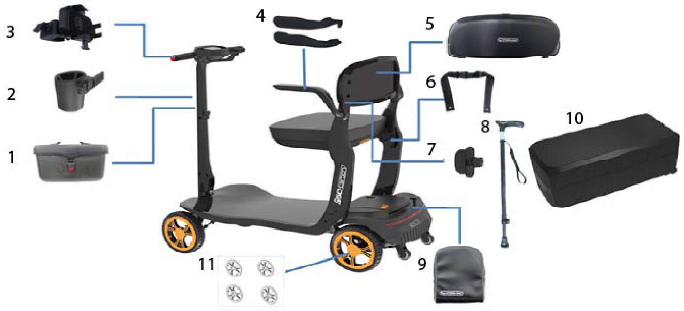 Explosionszeichnung Zubehörer, Sunrise S50 Carbon Scooter