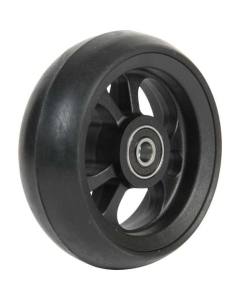 Mobilex 4" Aluminiumrad, schwarz, 100 x 34 mm, schwarze Lauffläche, Nabe ø8 x 25 mm