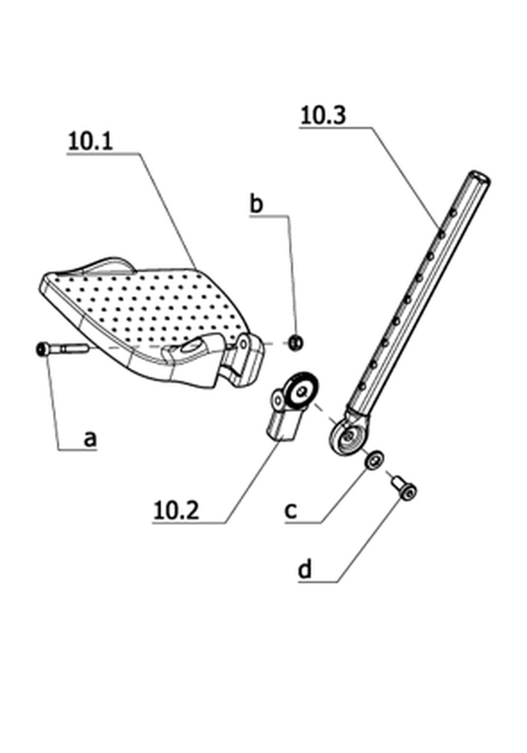 Unterschenkellänge kurz – Fußplatten winkelverstellbar bis 60 Grad (Code 128-798)