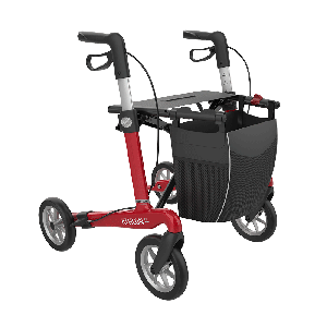 Rehasense Athlon SL mit Rückengurt Rollator, Größe M/55 cm, PUR-Bereifung, Ansicht von vorn rechts