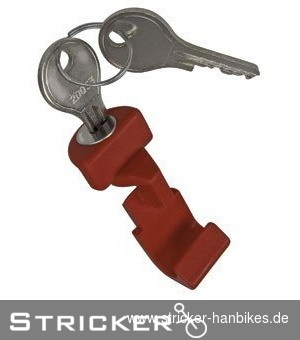 Klickfix Taste mit Schloss für Adapter L – Stricker Handbikes, Bestellnummer 202030-0
