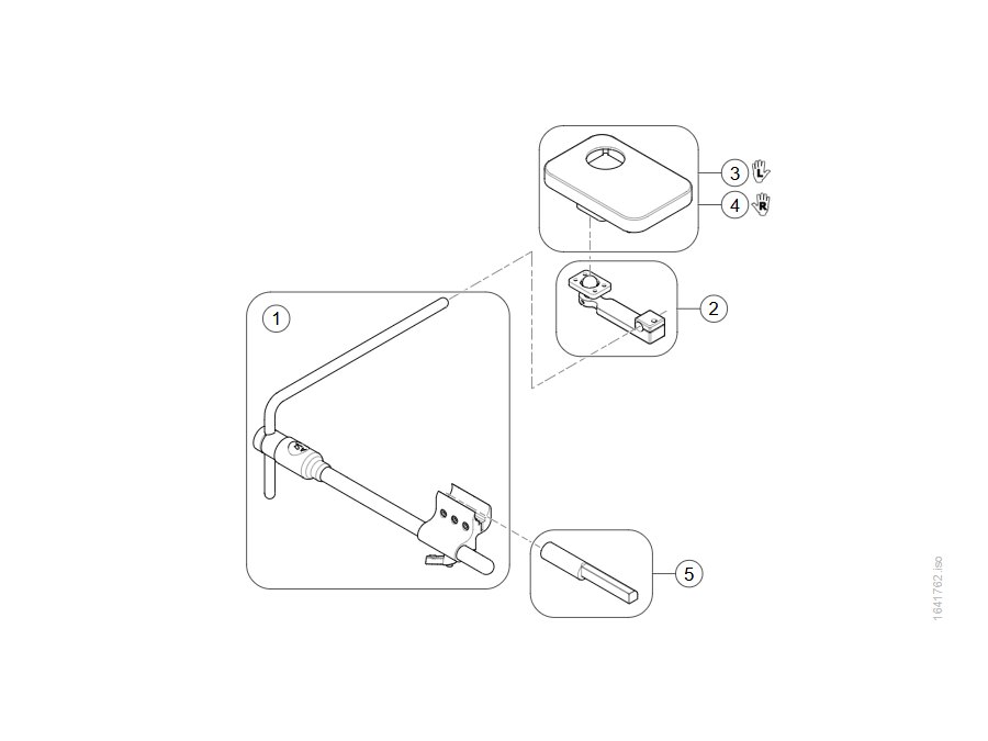 Explosionszeichnung (Bracket - Tray Mount, Nucleus) – Invacare AVIVA RX