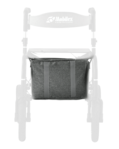 Mobilex Tasche, grau, für matt-schwarzen Puma Air Rollator