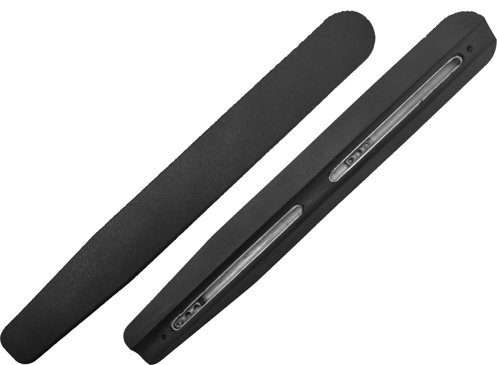 Mobilex Armlehne schwarz, Integralschaum, 35 cm lang, mit justierbarem Lochabstände, links