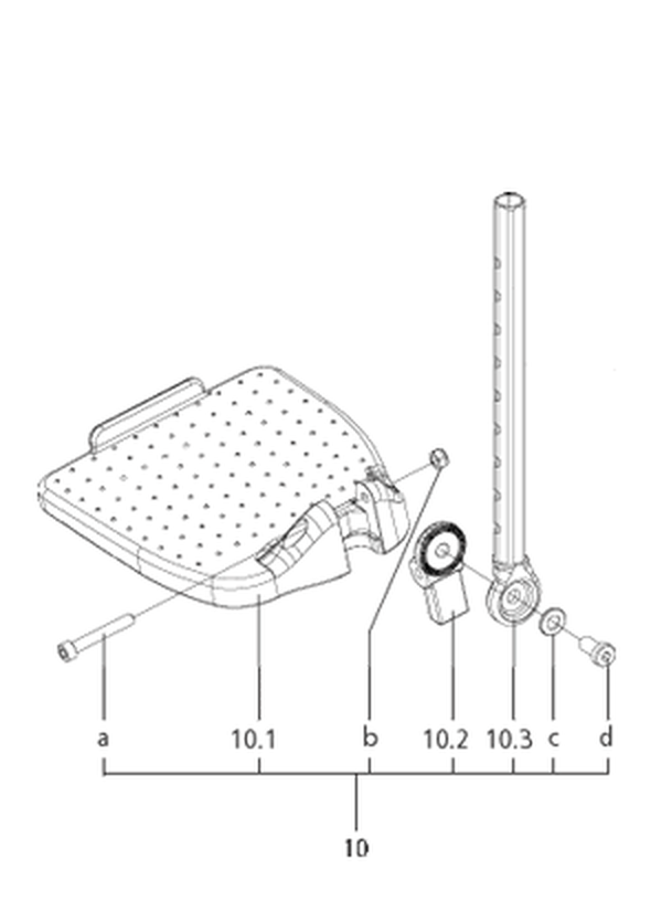 Unterschenkellänge kurz – Fußplatten winkelverstellbar bis 60 Grad (Code 128-798)