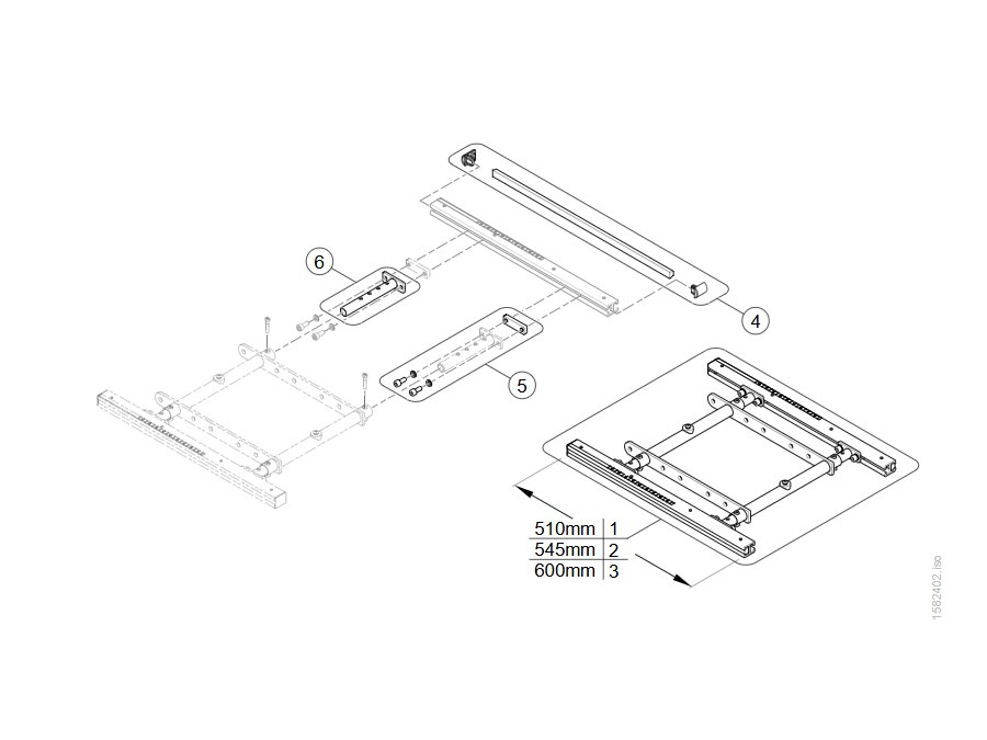 Telescopic Sitzrahmen für Sitzwinkelverstellung 20°