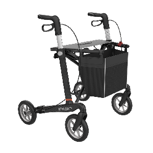 Rehasense Athlon HD Rollator, Größe L/62 cm, PUR-Bereifung, Schwarz Carbon