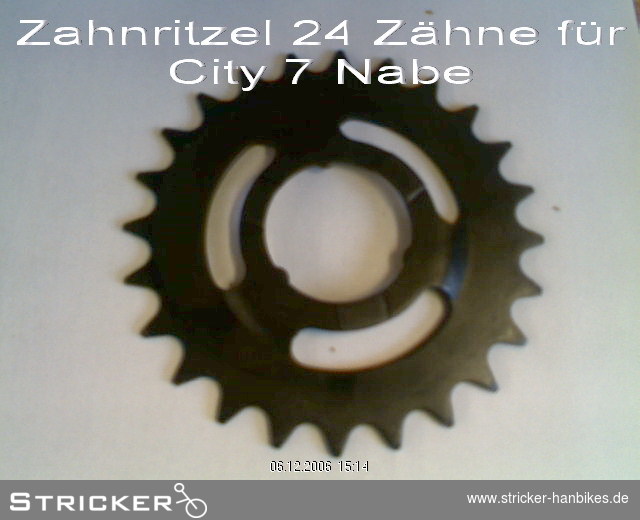 Zahnritzel 24 Zähne für City 7 Nabe – Stricker Handbikes, Bestellnummer 609114-0