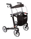 Mobilex Gepard HD Rollator, Carbon, schwarz, SH 62 cm, inkl. Rückengurt und Stockhalter
