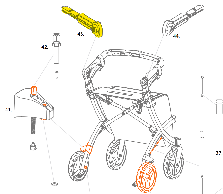 Rollz RF Handgriff innen plastic part links für Rollz Flex