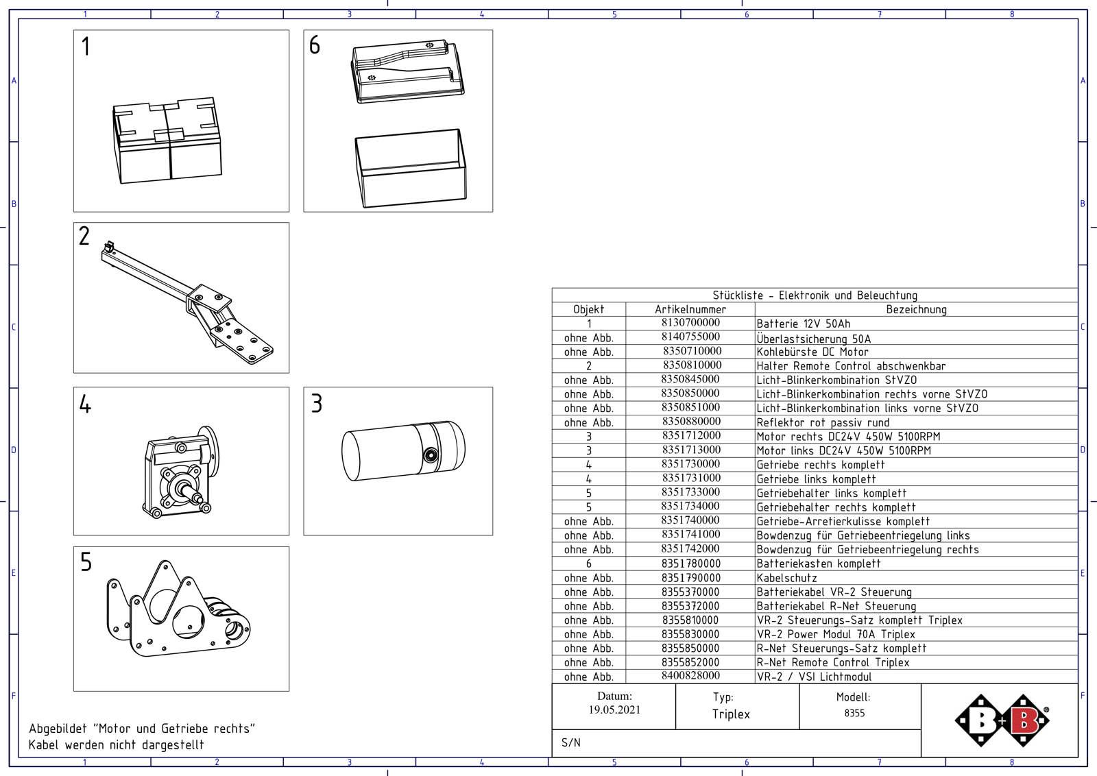Explosionszeichnung Bischoff & Bischoff – Ersatzteilkatalog-Triplex de / s05