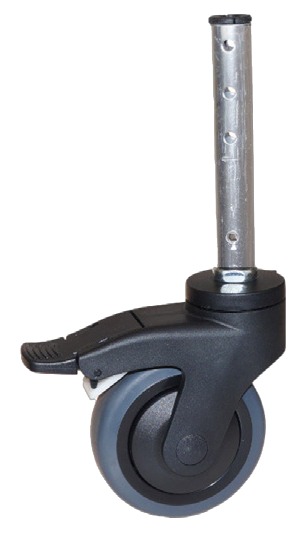 4" Rad inkl. Alurohr für Badestuhl 3020U8 (vorne Rad)