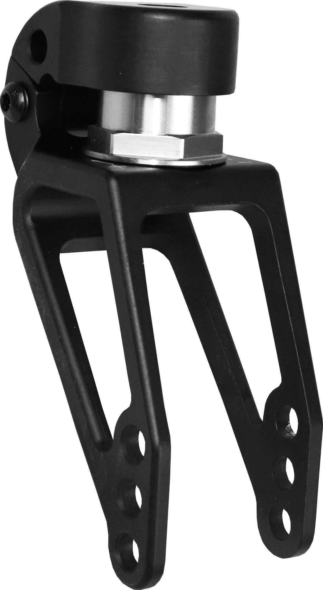 Mobilex DSF Vorderradgabel mit einstellbarem Stossdämpfer, schwarz 131 x 40.5 mm, 3 ø8 mm Löcher