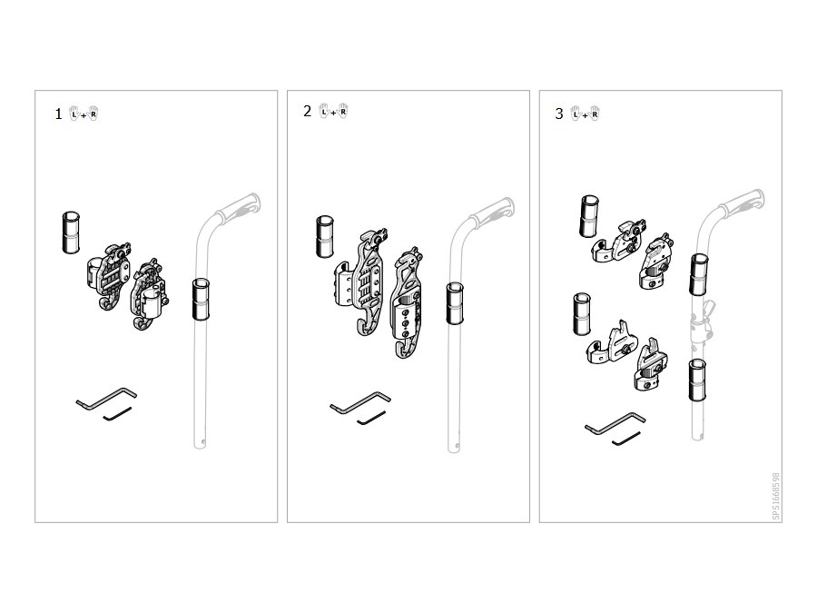 Explosionszeichnung Montagematerial Invacare Matrx Elite E2 Rücken – Invacare Action 3 NG / XT