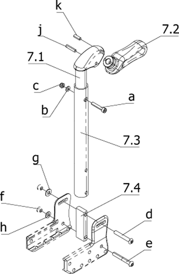 Schiebegriff abklappbar (Code 141)
