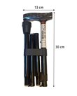 Mobilex Faltbarer Gehstock, schwarz, Höheneinstellung 82,5-92,5 cm