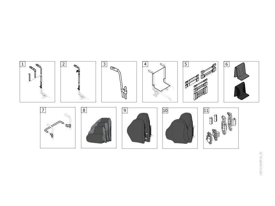 Montagematerial Invacare Matrx Elite E2 Rücken