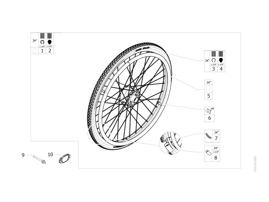 Hinterräder 24 für Trommelbremse