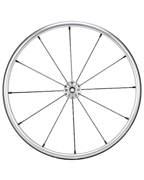 Mobilex 24" Spinergy Lite Extreme LX, silber Nabe, 12 schwarze Speichen, FLEXRIM