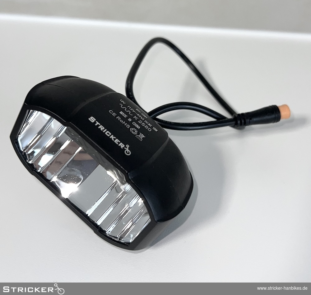 Lampe eckig Model "Lumo" mit Hupe – Stricker Handbikes, Bestellnummer 631617-0