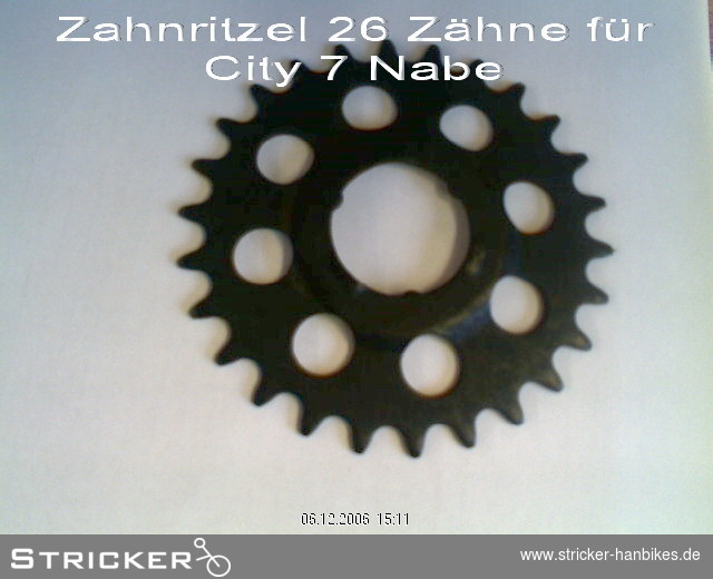 Zahnritzel 26 Zähne für City 7 Nabe – Stricker Handbikes, Bestellnummer 609120-0