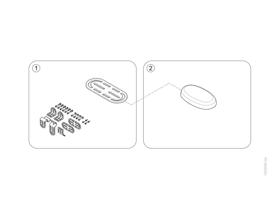 Eierförmiger Button ASL300 & Montagematerial
