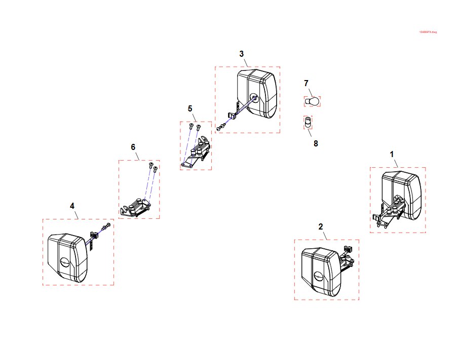 Explosionszeichnung (Frontlight (German homologation)) – Invacare Kite (bis 12/2019)