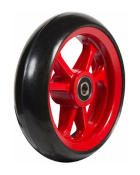 Mobilex 4" Fiberrad, rot, 100 x 34 mm, schwarze Laufbahn, Naben ø8 x 25 mm